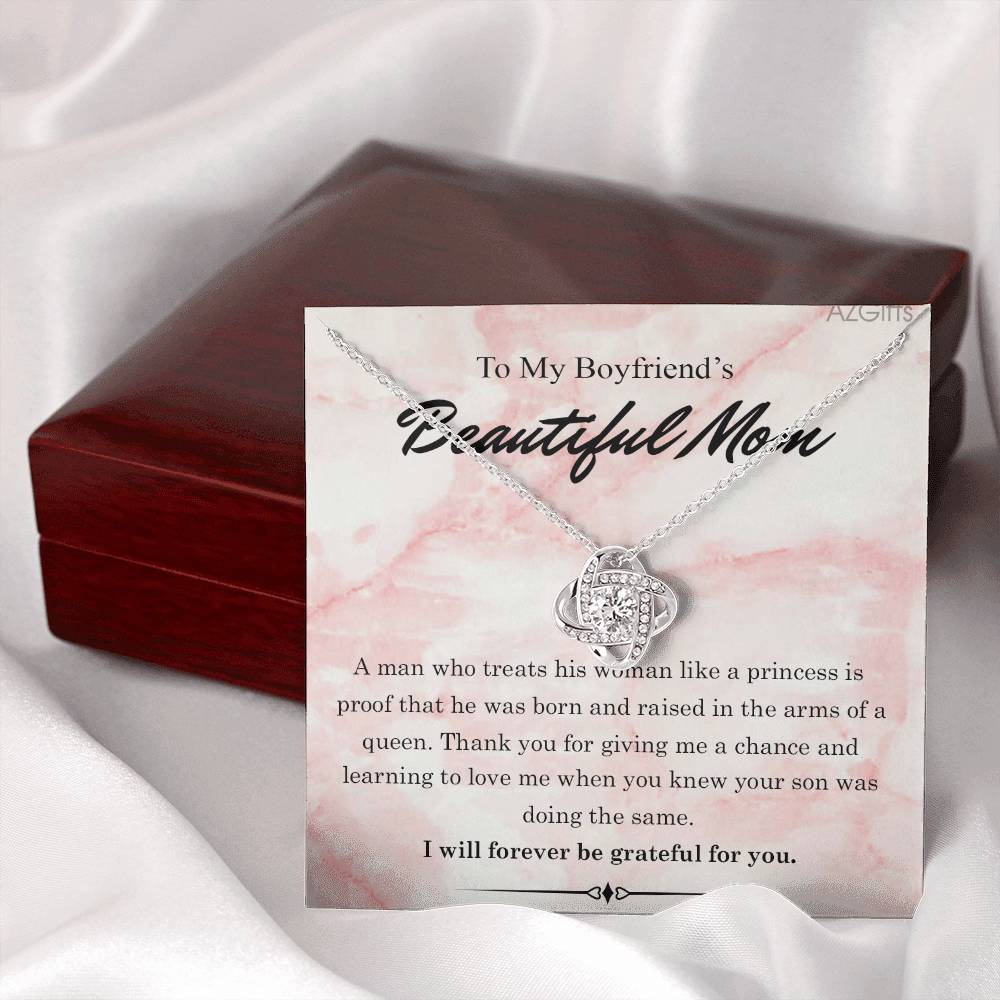 To My Boyfriends Beautiful Mom Necklace From Girlfriend, Gift Necklace For Boyfriend's Mom Jewelry For Mom On Mothers Day For Boyfriend Mom, Boyfriend's Mom Christmas Necklace Gift for Bf Mom