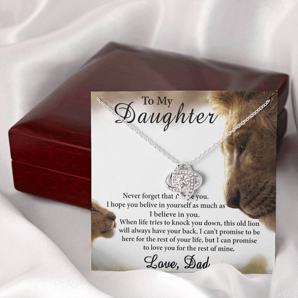 Father Daughter Necklace - Sterling Steel Necklace For Daughter, Necklace Gift On Graduation Gift Birthday Gifts for Daughter from Dad - Lion Daughter Jewelry Gift For Girls, Little Girl Necklace