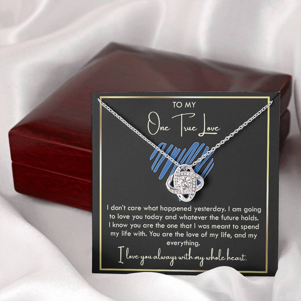 To My Girlfriend Necklace From Boyfriend, Husband, To My One True Love Knot Necklace With Message Card, Gift Necklace For Soulmate, Wife On Valentine s Day Gift For Wife, Soulmate Birthday Gift