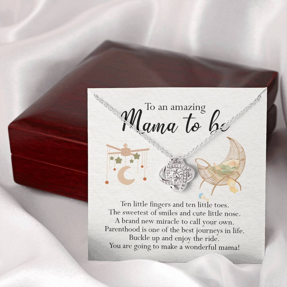 To An Mama To Be Gift Necklace, To An Amazing Mama To Be Love Knot Necklace For New Mom Expecting Mom Mother's Day Gift Idea Necklace For New Mom, Mama To Be Gift Necklace Jewelry Gift for Women