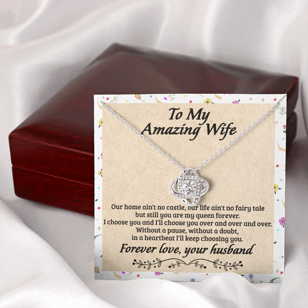 To My Wife Necklace From Husband, Amazing Wife Gift Necklace, Husband And Wife Love Knot Necklace - Necklace For Amazing  Wife From Husband, Wife Necklace On Anniversary, Valentine Day, Christmas