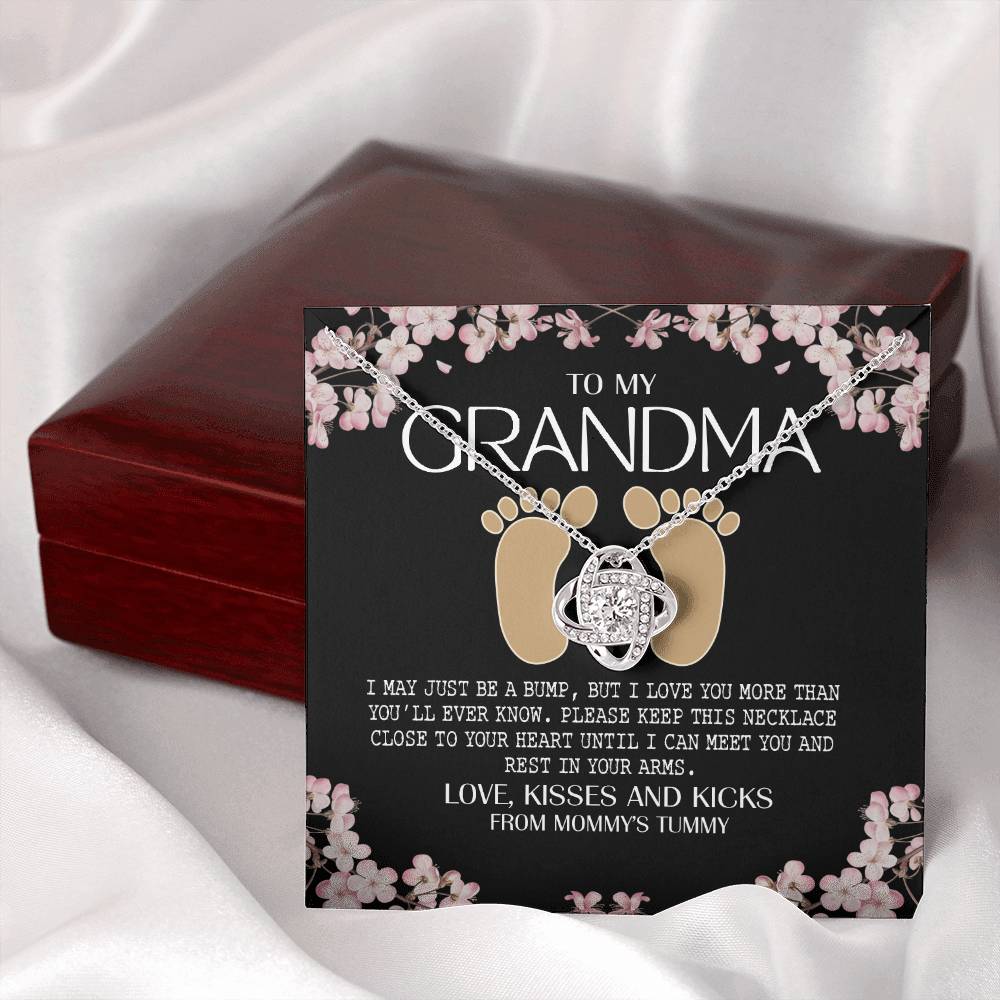 Jewelry Gift for Women, Grandma - To My Grandma Love Knot Necklace From Mommy's Tummy, Grandma And Granddaughter Gift Necklace, This Necklace Close To Your Heart Pendant, My Grandma Gift Necklace