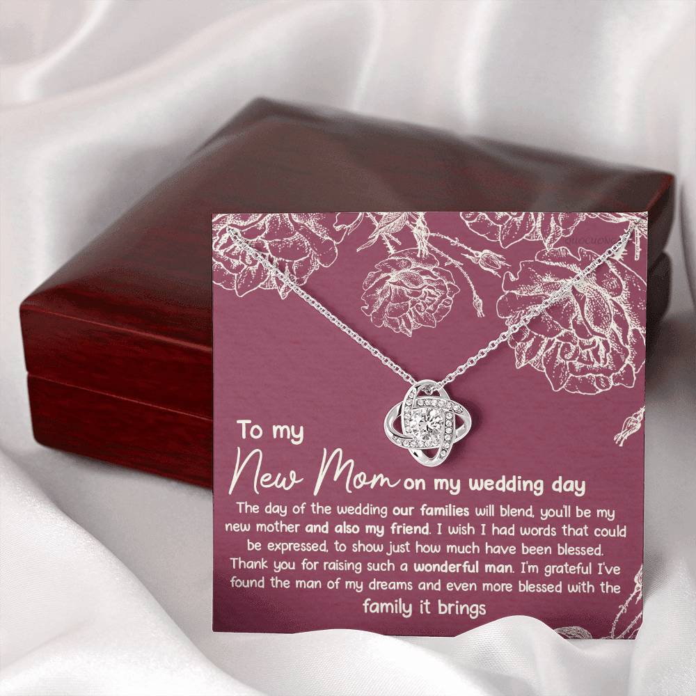 New Mom Necklace, To My New Mom Love Knot Necklace Gift From Daughter, New Mom On My Wedding Day Necklace Gift For Mom, New Mom Gift Necklace, Second Mom Gift Necklace Jewelry Gift For Women, Mother