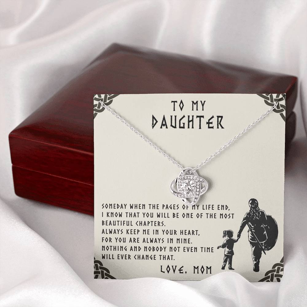 Mother Daughter Gift Necklace, Mother To Daughter Gifts From Mom, Necklace For Her, Viking To My Daughter Necklace From Mom On Graduation Gift, Birthday Christmas For Badass Daughter Beautiful Girl