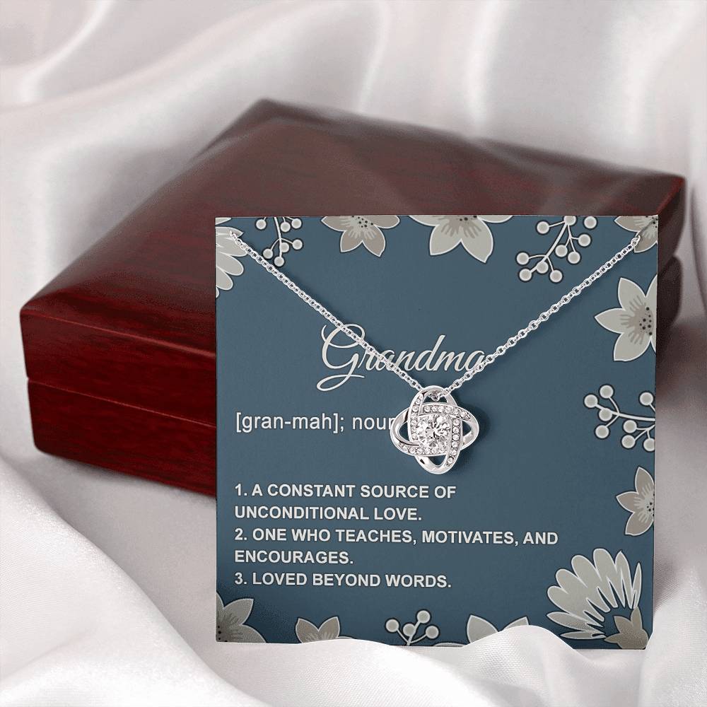 Jewelry Gift for Women, Grandma Gift Pendant, Grandma Gift Necklace - To My Grandma Love Knot Necklace From Granddaughter, Grandmother Grandma Love Beyond Words Necklace Gift For Grandma On Birthday