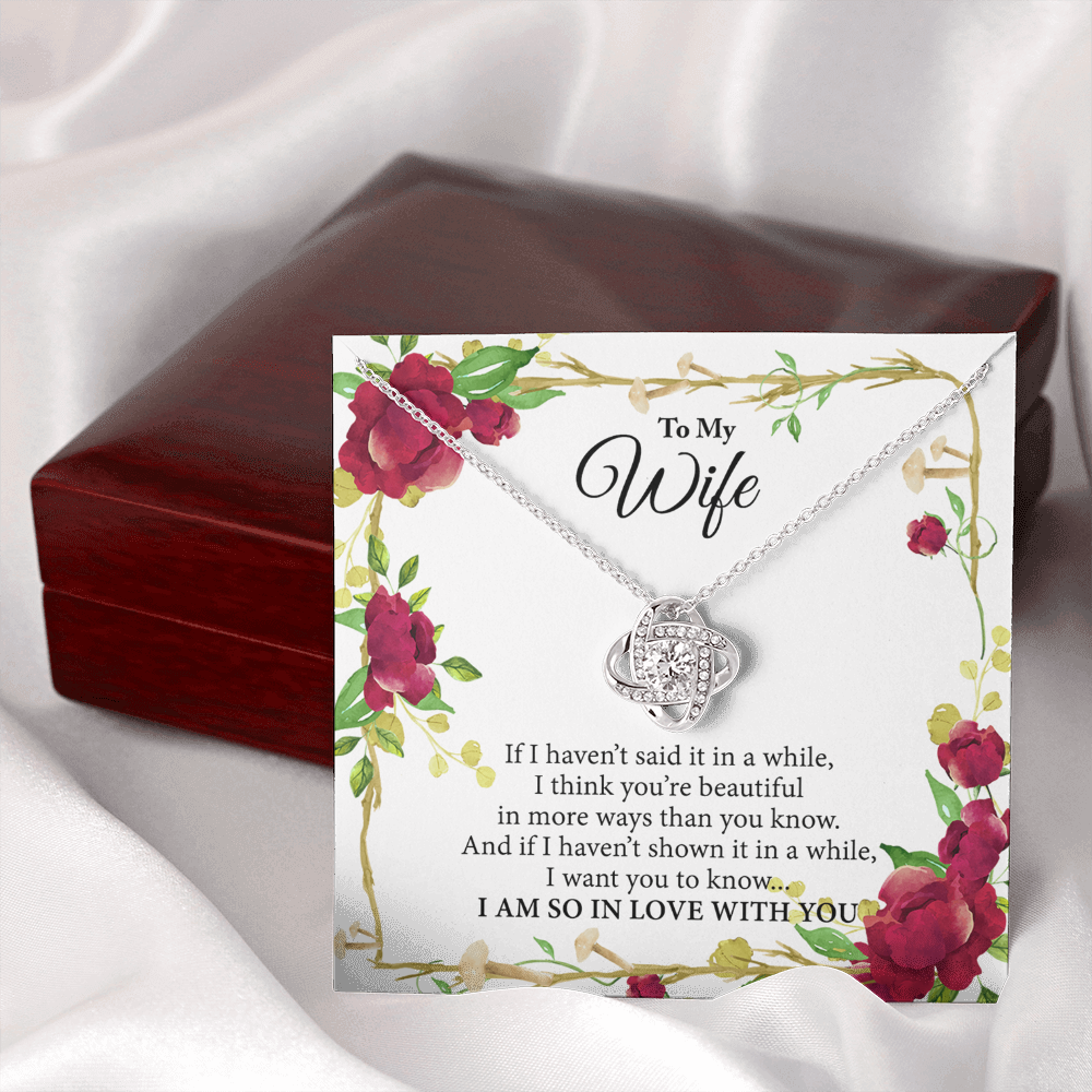 Wife Gift Necklace From Husband, To My Wife Necklace, Wife Love Knot Necklace From Husband, Jewelry Gift For Women Badass Wife Gift Necklace Soulmate Necklace Gift From Men You're Beautiful Necklace