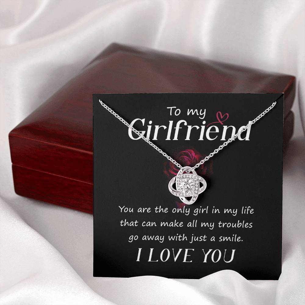 I Love You Necklace Gift For Her, To My Girlfriend Necklace From Boyfriend Xmas