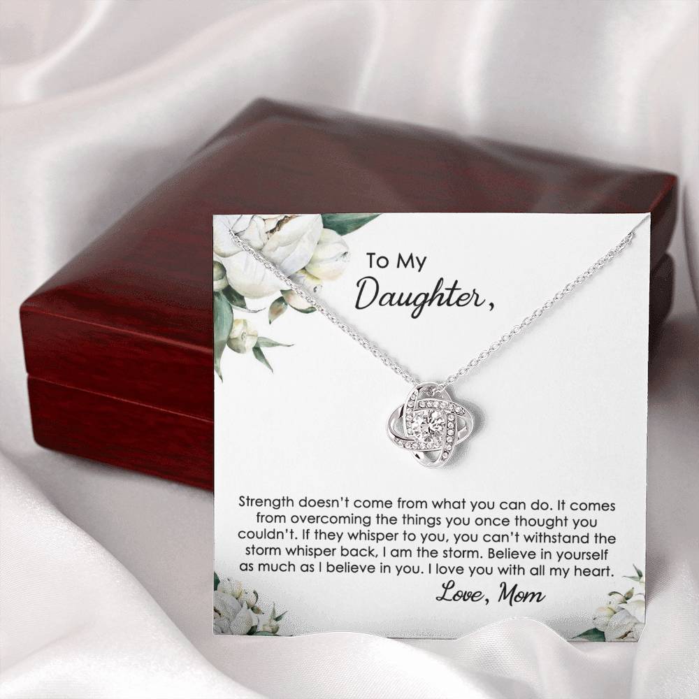 To My Daughter Love Knot Necklace From Mom, Mother And Daughter Pendant Gifts Necklace, To Daughter Pendant Gift From Mom, Little Girl Necklace I Love You With All My Heart Jewelry Gift For Girls