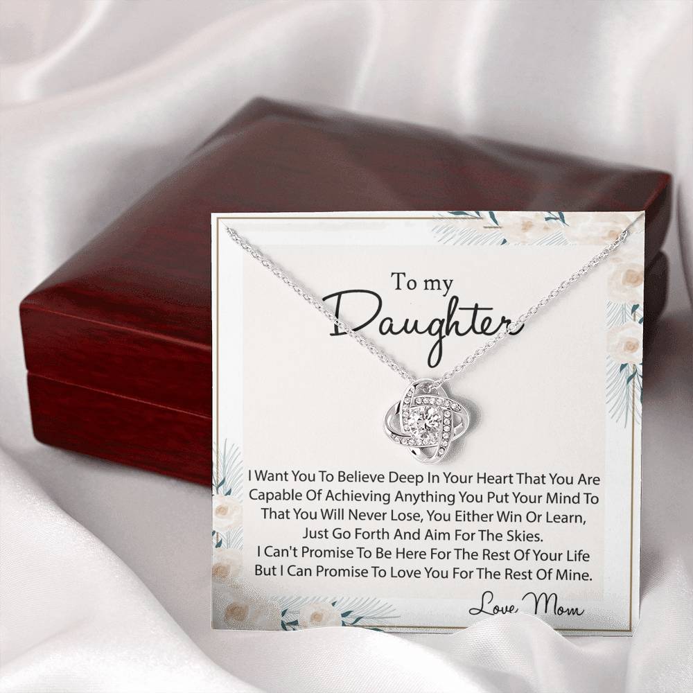 To My Daughter Gift Necklace Pendant From Mom, Mother to Daughter Necklace Gift Idea for Her, Girls Necklace On Graduation Gift Birthday Gift Christmas Gift From Mother And Daughter Jewelry