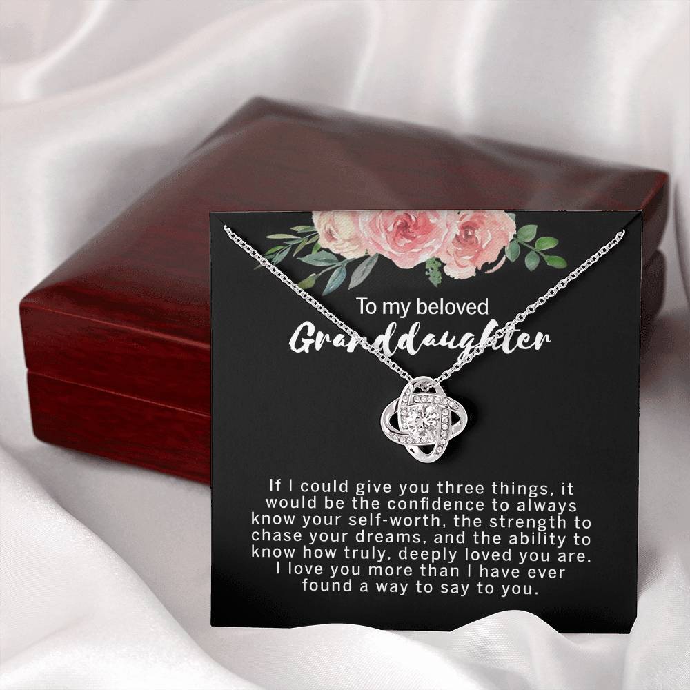 Love Knot Necklace For Granddaughter - To My Beloved Granddaughter Necklace From Grandma, Grandmother Gift Necklace On Birthday Gift Graduation Gift, Christmas Beloved Granddaughter Gift Necklace