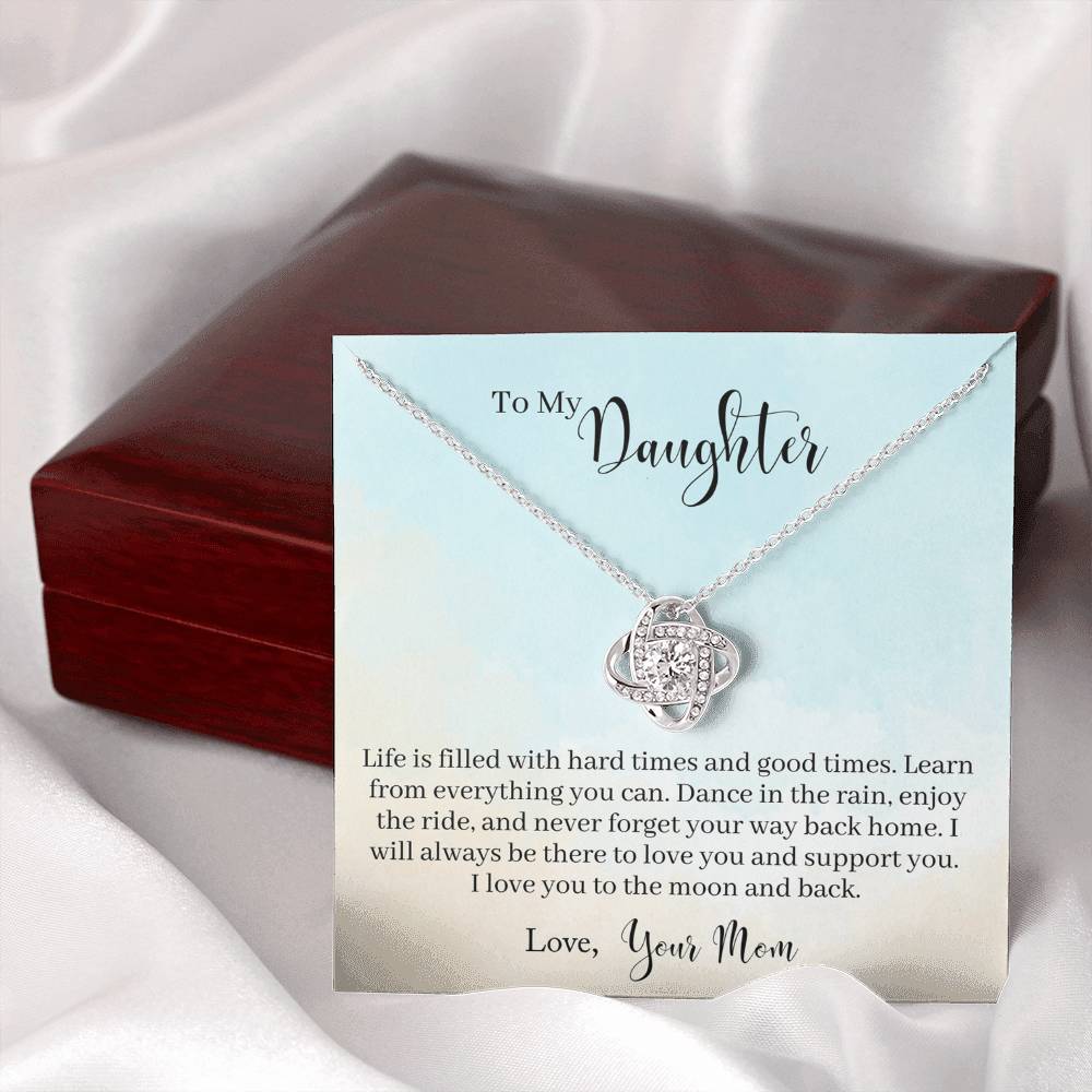 To My Daughter Love Knot Necklace From Mom, Happy Graduation Gift Necklace, Mother And Daughter Love Knot Necklace, Daughter Gift Necklace From Mommy Mother To Daughter Jewelry Gift For Girls