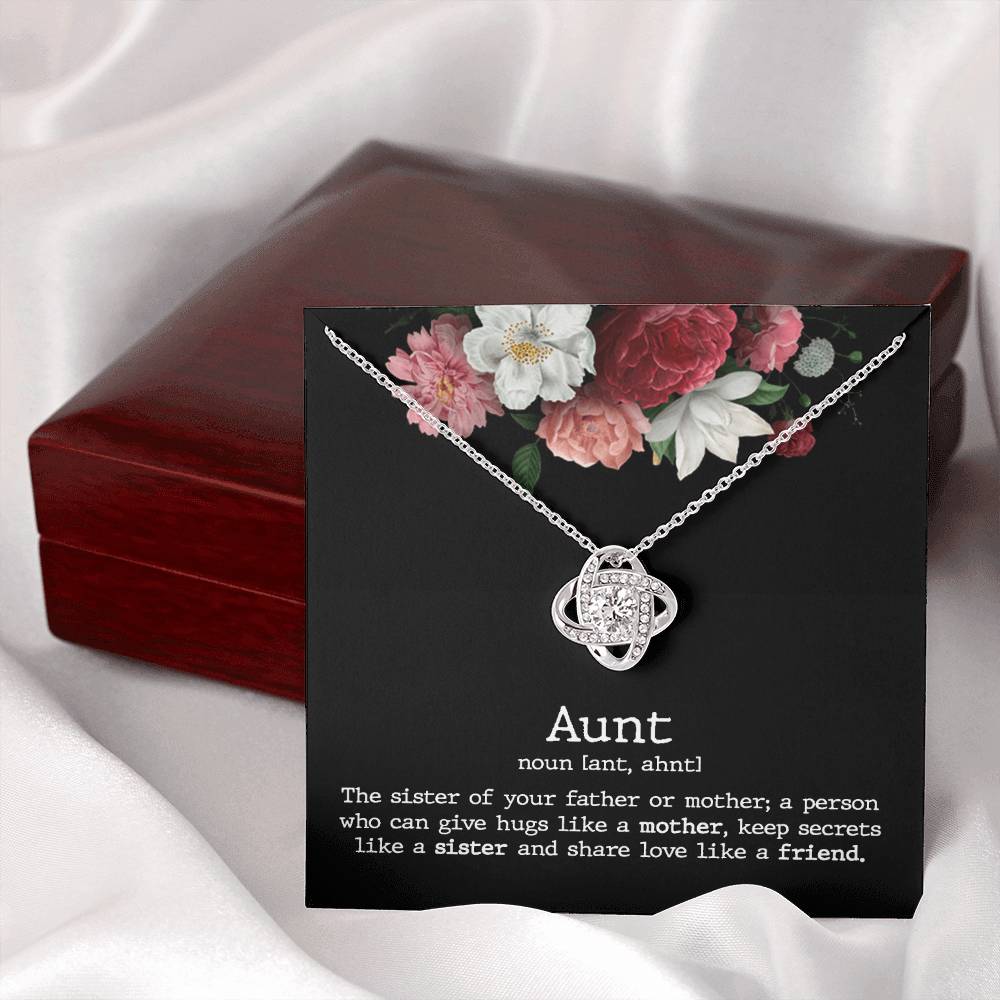 Aunt Love Knot Necklace Gift From Niece Aunt Gifts Necklace for Auntie Gifts Jewelry for Aunt Birthday Gifts Best Aunt Ever Aunt Necklace from Niece Aunt and Niece Necklace to My Aunt Jewelry Gifts