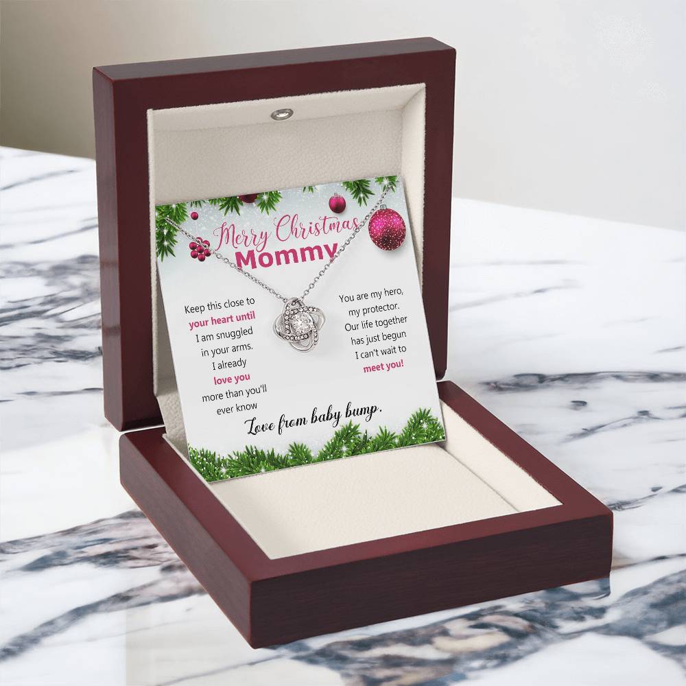 Mommy To Be Merry Christmas Present Necklace From Baby Bump First time mommy