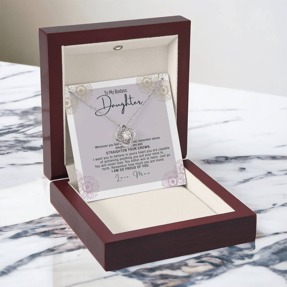 Daughter Gift Necklace From Mom, To My Badass Daughter Necklace From Mom, Birthday Gifts, Graduation Gifts For Daughter Gifts From Mom, Necklace To Daughter From Father Jewelry Gift For Girls