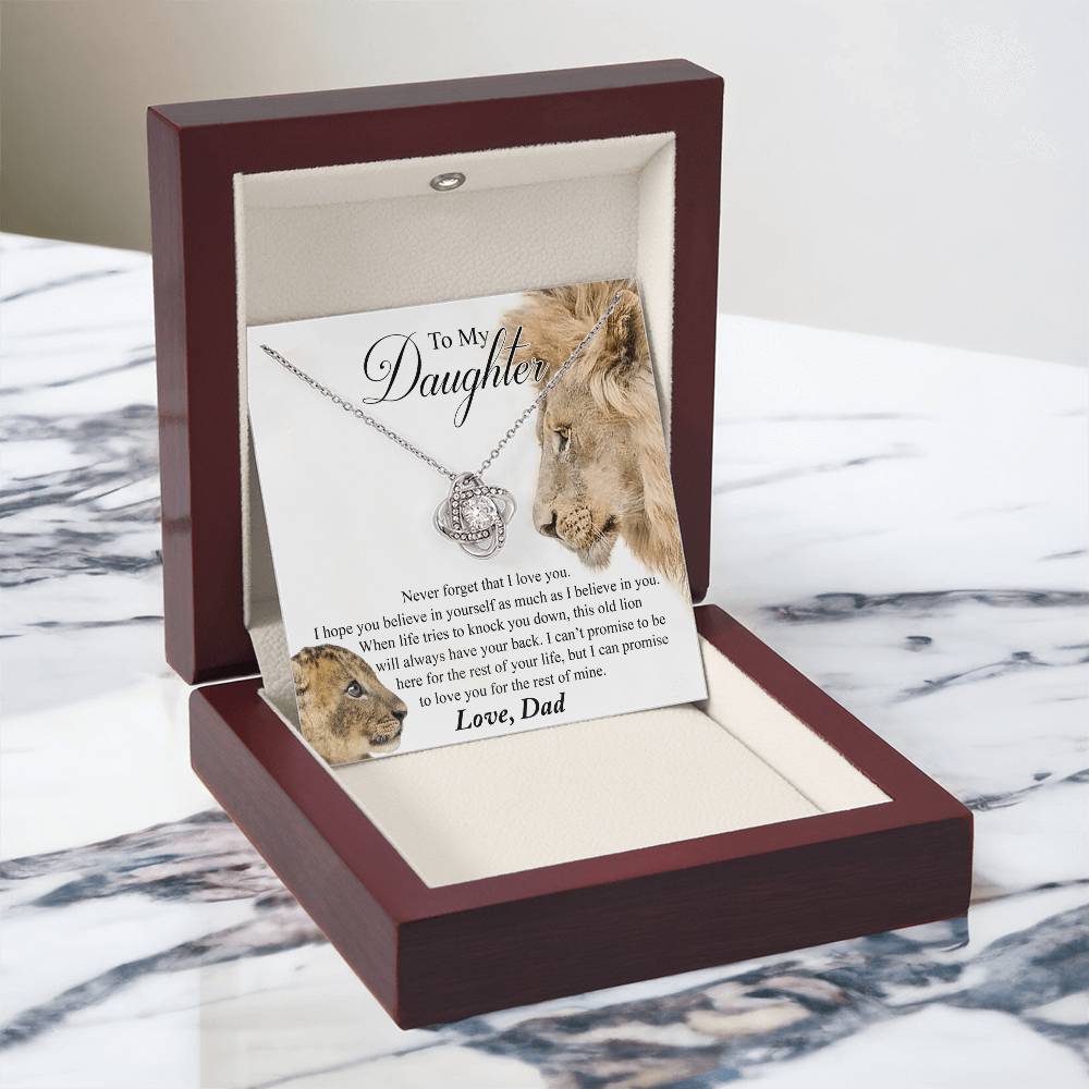 to My Daughter Gift Necklace This Old Lion Will Always Have Your Back Necklace Daughter Necklace From Dad - Daughter gifts from dad Includes Gift Box Jewelry Gift For Girls, Little Girl Necklace