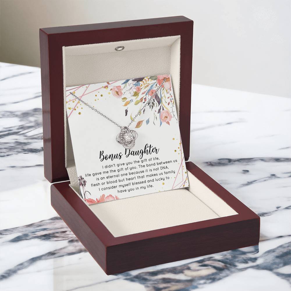 To My Bonus Daughter Necklace From Bonus Mom Jewelry Bonus Daughter Gift From Bonus Mom,Birthday Gift, I Love You Necklace Daughter Gifts Pendant Includes Gift Box Jewelry Gift For Girls