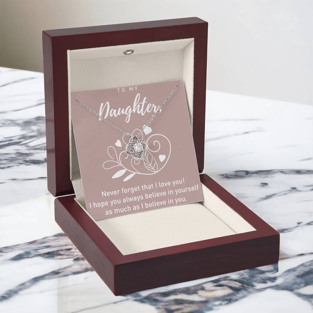 To My Daughter Gift Necklace From Dad, Never Forget That I Love You I Hope You Believe in Yourself Pendant, Daughter Pendant Necklaces, Father Daughter From Dad On Birthday, Christmas, Anniversary