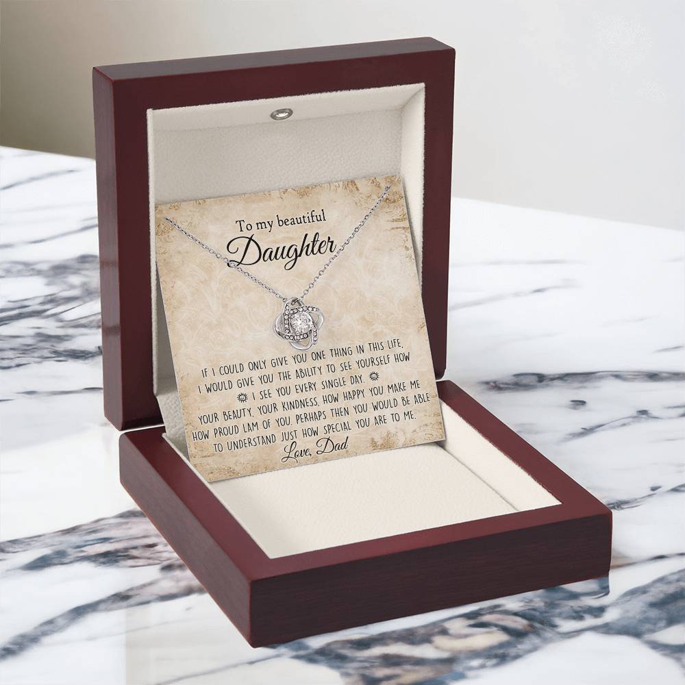 To My Daughter Gift Necklace From Dad, Pendant Gift for Daughter from Dad Father to Daughter Necklace for Daughter,  To My Beautiful Daughter Necklace Gift On Birthday Gift Graduation Christmas
