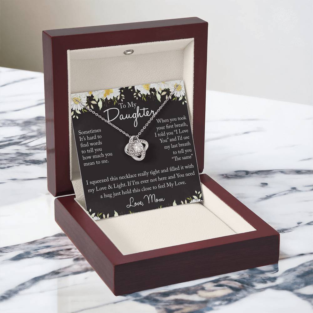 To My Daughter Necklace from Mom, Mother And Daughter Sterling Steel Necklace Gifts from Mom, Necklace for Daughter Birthday Gift Graduation Gifts from Mother To Daughter Jewelry Gift for Girls