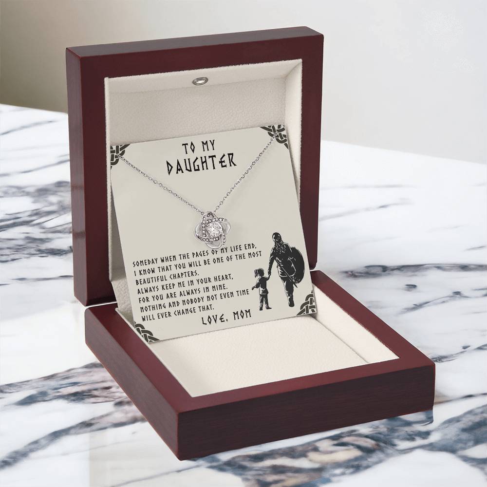 Mother Daughter Gift Necklace, Mother To Daughter Gifts From Mom, Necklace For Her, Viking To My Daughter Necklace From Mom On Graduation Gift, Birthday Christmas For Badass Daughter Beautiful Girl