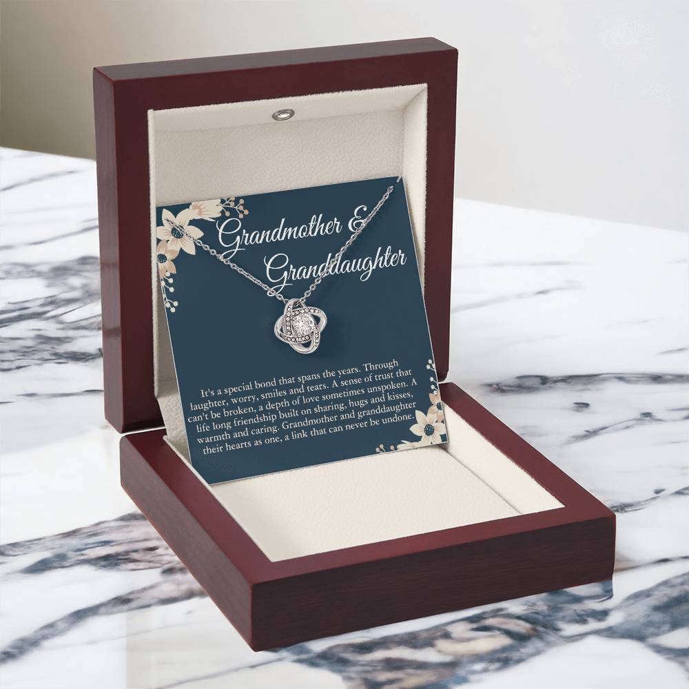 Love Knot Necklace For Granddaughter And Grandmother - To My Granddaughter Necklace From Grandma, Grandmother Gift Necklace On Birthday Gift Graduation Gift, Christmas, Jewelry Gift For Girls
