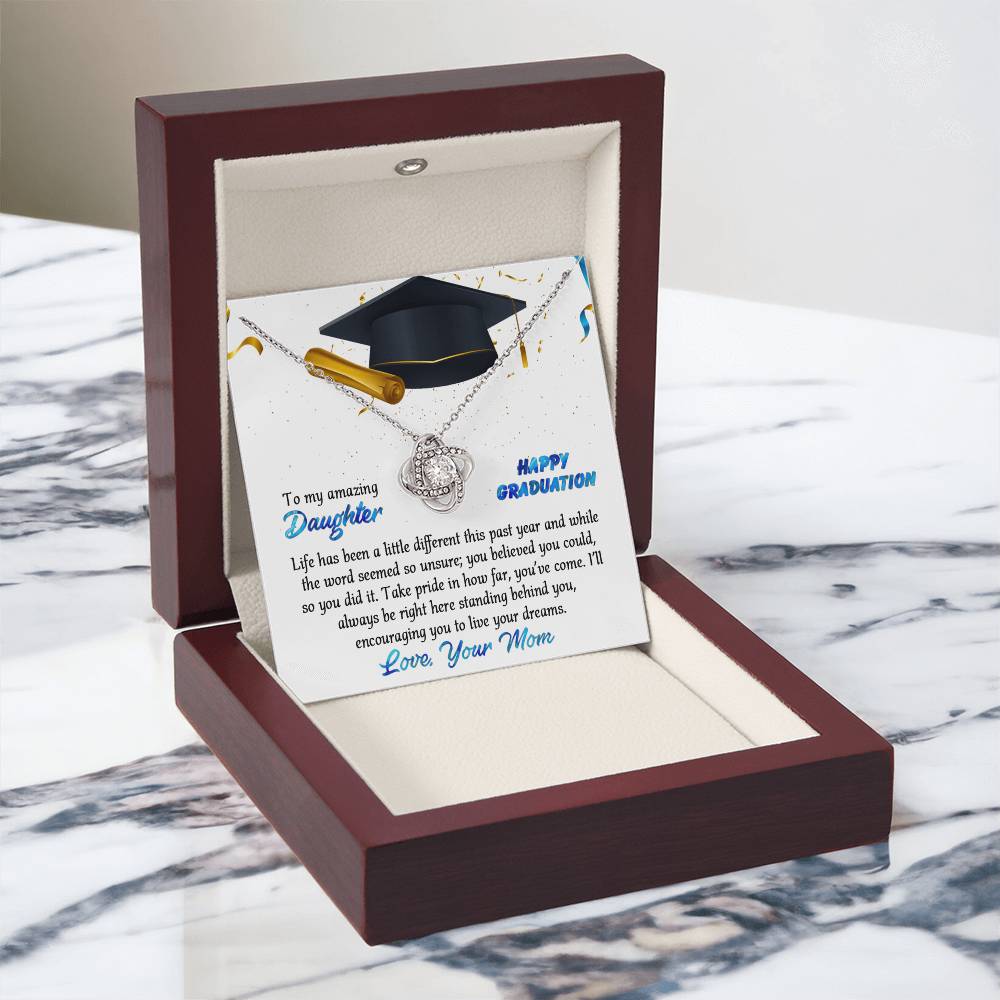 Graduation Gift Necklace for Her, Daughter - To My Daughter Necklace From Mom And Dad To Daughter Necklace, College Graduation Gifts Pendant For Daughter Necklaces High School Graduation Gift