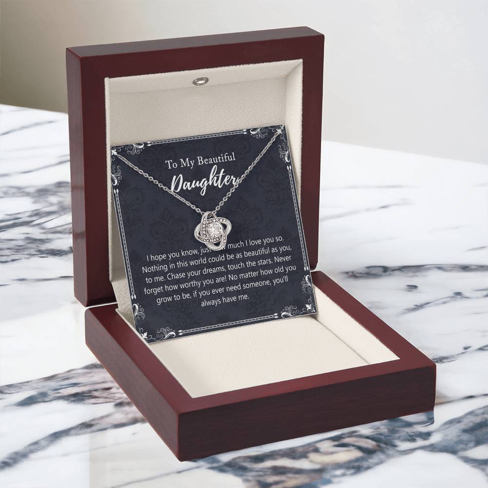 To My Beautiful Daughter Gift Necklaces Pendants, Father and Daughter Necklace Gift Luxury Necklace On Birthday, Anniversary Graduation Includes Gift Box Jewelry Gift For Girls Little Girl Necklace