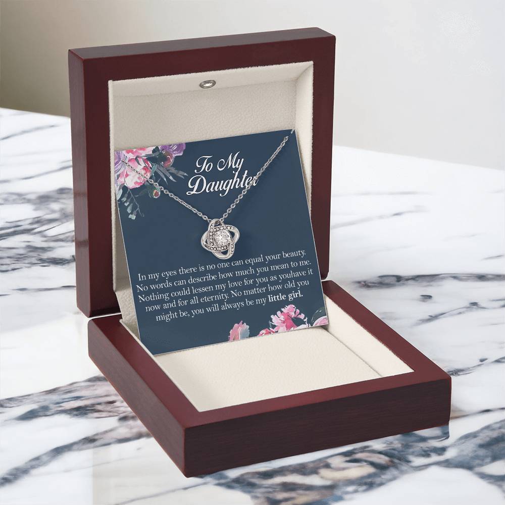 To My Daughter Love Knot Necklace From Mom, Mother And Daughter Pendant Gifts Necklace, To Daughter Pendant Gift From Mom, Little Girl Necklace Gift From Mother, Daughter Mom Jewelry Gift For Girls