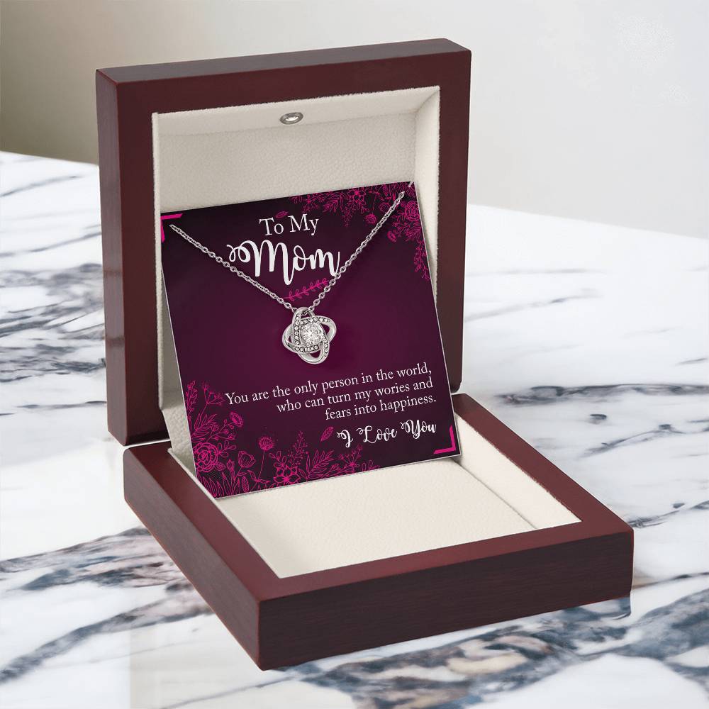 To My Mom Necklace From Daughter, You Are The Only Person Necklace Gift For Mom, Mother And Daughter Love Knot Necklace, Mom Gift Necklace On Birthday Gift, Anniversary Pendant Gift For Mom Jewelry