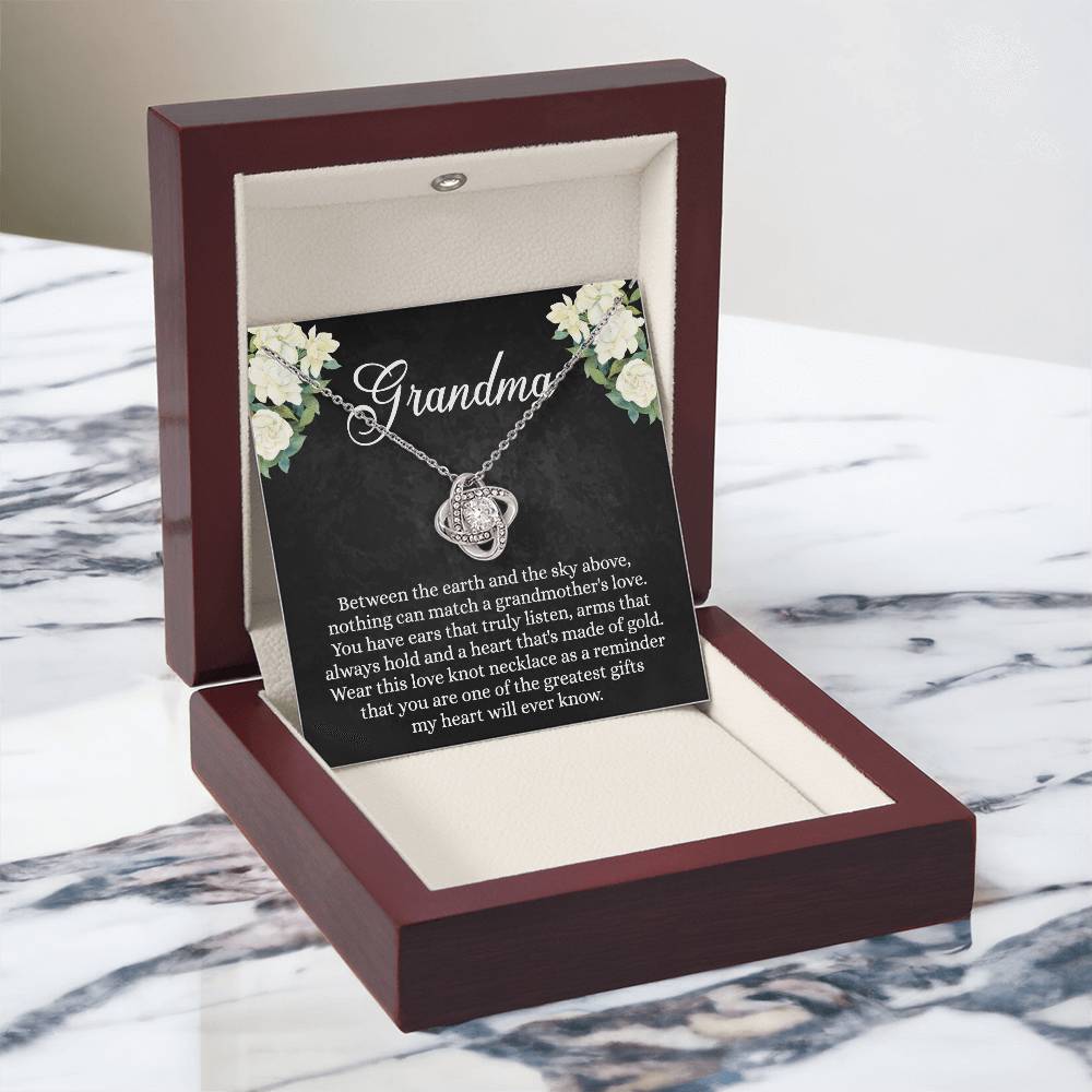 To My Grandma Gift Necklace, Mother's Day Necklace, Grandma Love Knot Necklace, Gift Jewelry For Women, Grandmother Gift Necklace, Nana Gift From Grandchildren, This Love Knot Necklace As A Reminder
