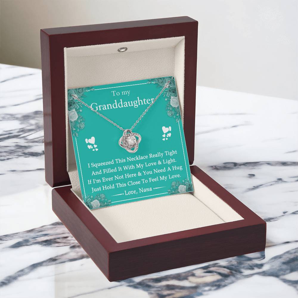 To My Granddaughter Love Knot Necklace From Nana, Grandma, Jewelry Gift For Granddaughter, Nana And Granddaughter Luxury Necklaces styles Jewelry Gift On Birthday, Xmas, Anniversary Graduation Gift