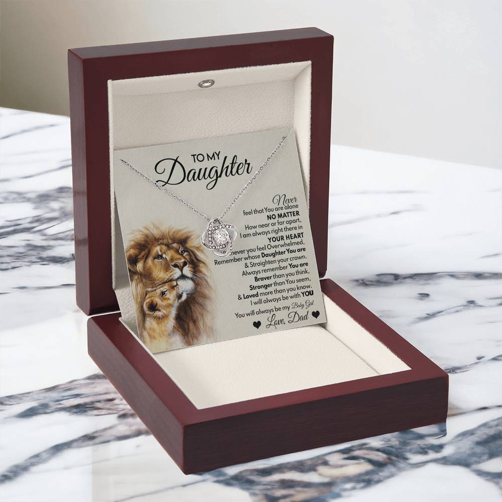 Daughter Gifts Necklace From Dad, To My Daughter Lion And Necklace Gift On Birthday Gift Graduation Gift for Daughter From Dad, Father Daughter Jewelry Gift For Girls, Little Girl Necklace