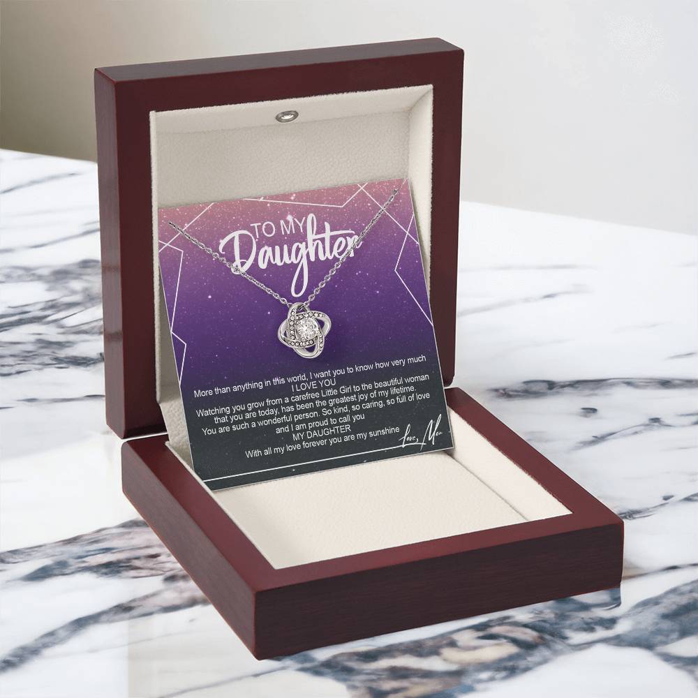 To My Daughter Necklace Gift from Mom or Dad, Sentimental Gift for Her, Daughter Gift On Birthday Gift, Graduation Gift Message Card and Gift Box styles To Daughter, Jewelry Gift For Little Girls