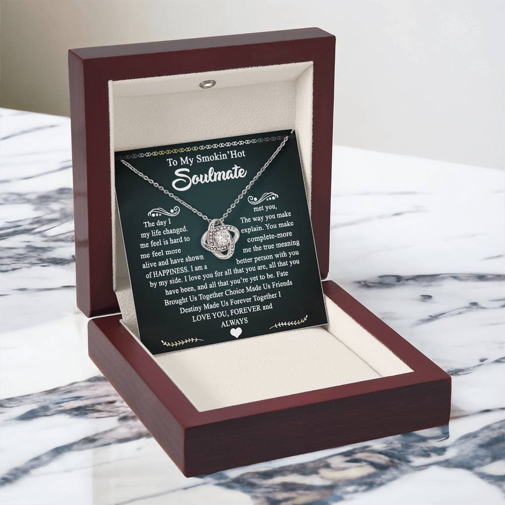 To My Smokin Hot Soulmate Necklace Gift From Husband, Luxury Jewelry For Wife, Girlfriend, Couples Gifts Neckalce, Soulmate Necklace Gift On Christmas Wedding For Her, Jewelry Gift For Women