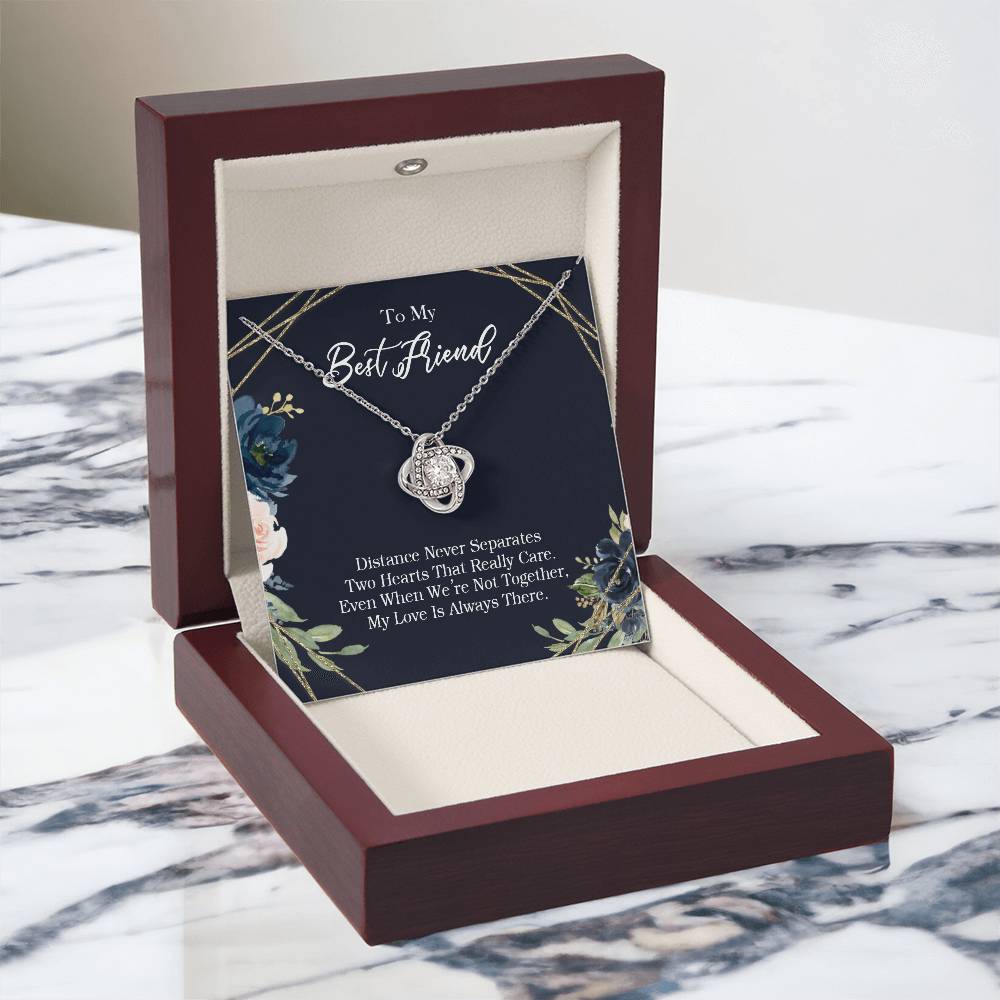 To My Best Friend Necklace From Friend, Love Knot Pendant for Friendship Gifts Best Friends, To Best Friend Love Knot Necklace Gift for Bestie Jewelry Gifts for BFF Gift Jewelry for Girls Her