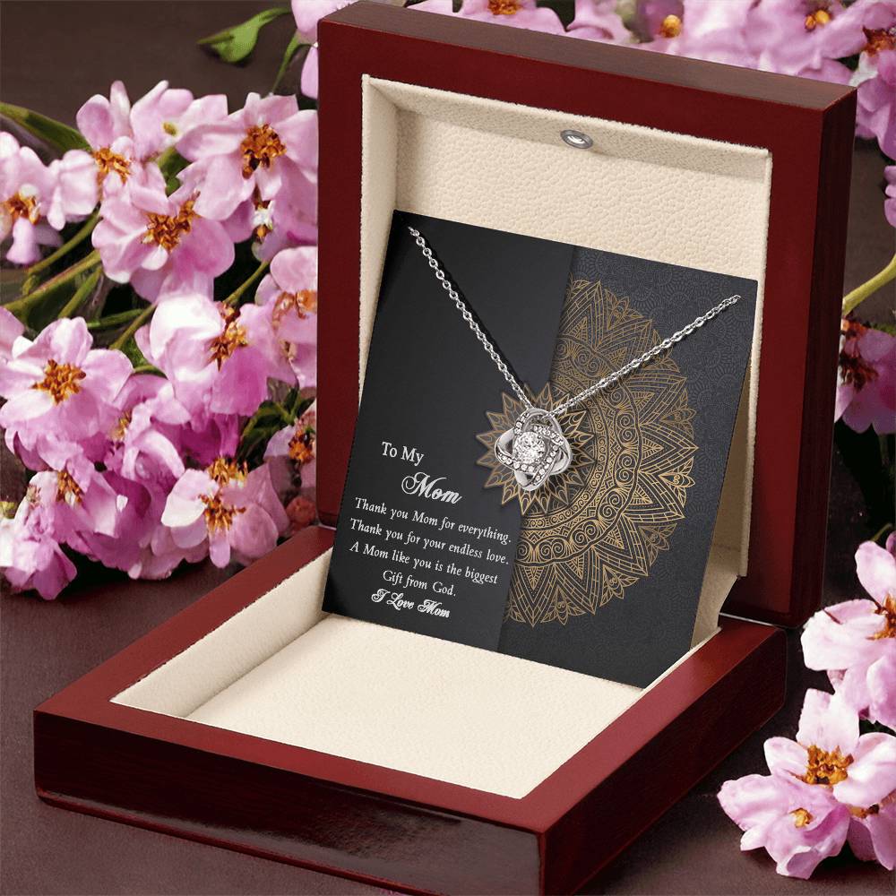 Thank you Mom Necklace from Daughter Gift for Mother's Birthday Xmas Present