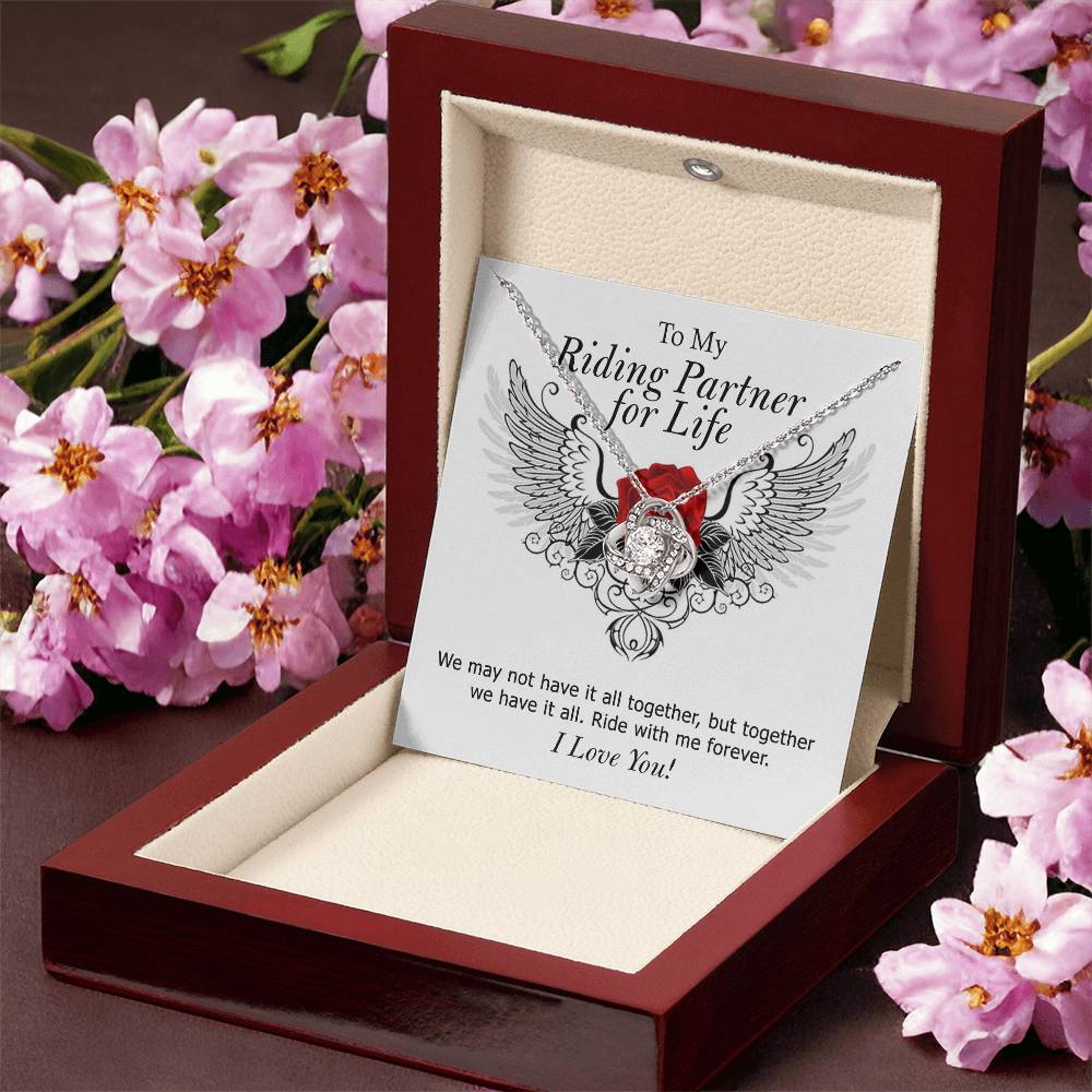 To My Riding Partner For Life Necklace From Husband, Boyfriend, Motorcycle Gift Necklace For Soulmate Girlfriend Wife, Gift Necklace for Her Romantic Pendant, Girlfriend Gifts Necklace Message