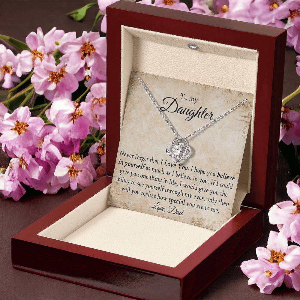 To My Daughter Necklace from Dad Daughter Necklaces Gift from Dad Father Sterling Steel Necklace Jewelry for Daughter Inspirational Gifts for Daughter on Christmas Birthday Graduation Gift