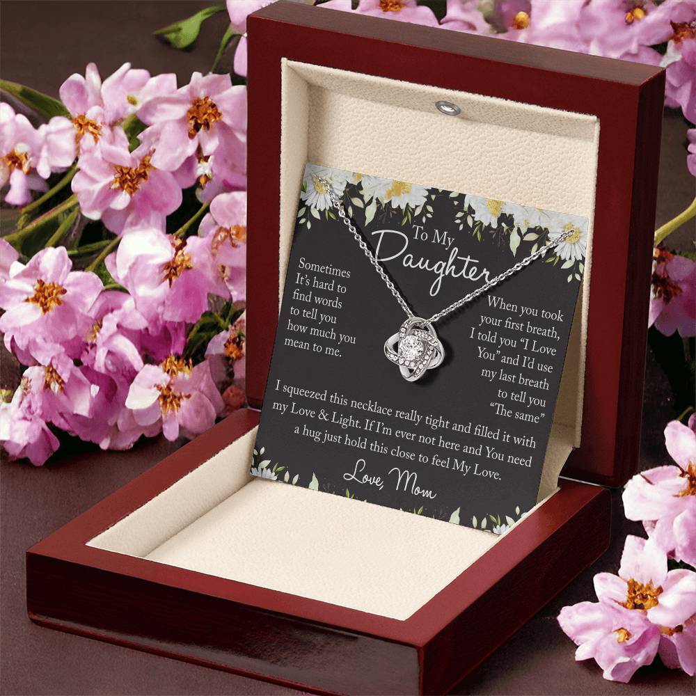 To My Daughter Necklace from Mom, Mother And Daughter Sterling Steel Necklace Gifts from Mom, Necklace for Daughter Birthday Gift Graduation Gifts from Mother To Daughter Jewelry Gift for Girls