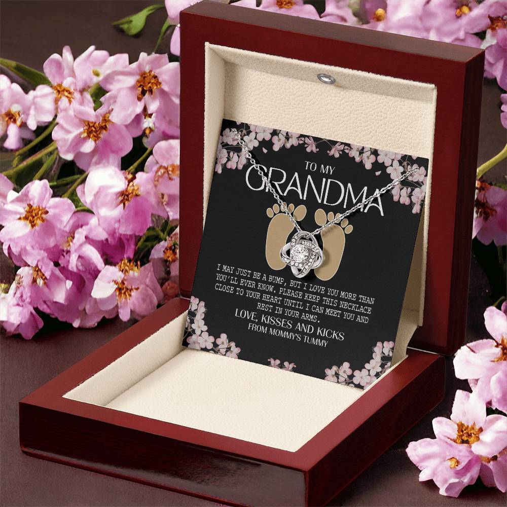 Jewelry Gift for Women, Grandma - To My Grandma Love Knot Necklace From Mommy's Tummy, Grandma And Granddaughter Gift Necklace, This Necklace Close To Your Heart Pendant, My Grandma Gift Necklace