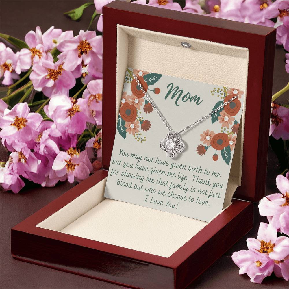 To My Mom Love Knot Necklace Gift for Stepmom Birthday Present Idea for Mother