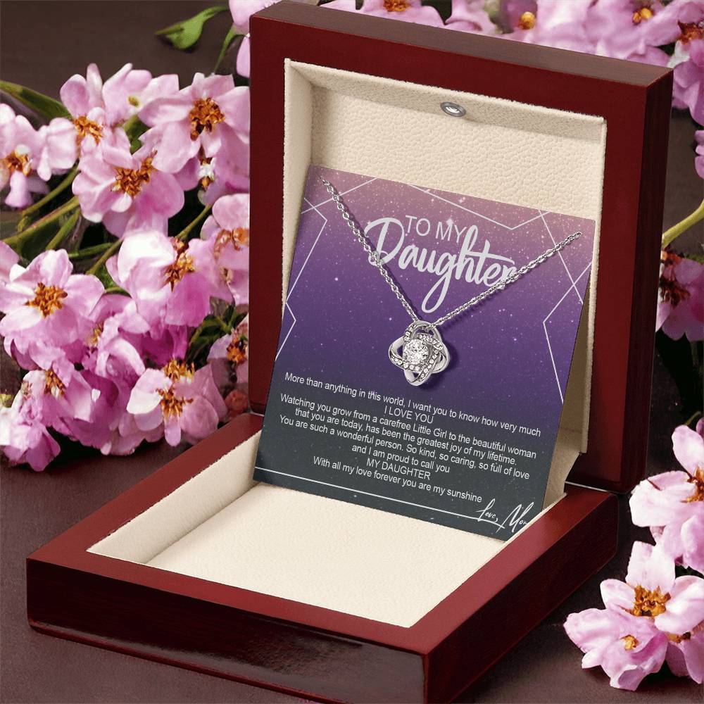 To My Daughter Necklace Gift from Mom or Dad, Sentimental Gift for Her, Daughter Gift On Birthday Gift, Graduation Gift Message Card and Gift Box styles To Daughter, Jewelry Gift For Little Girls