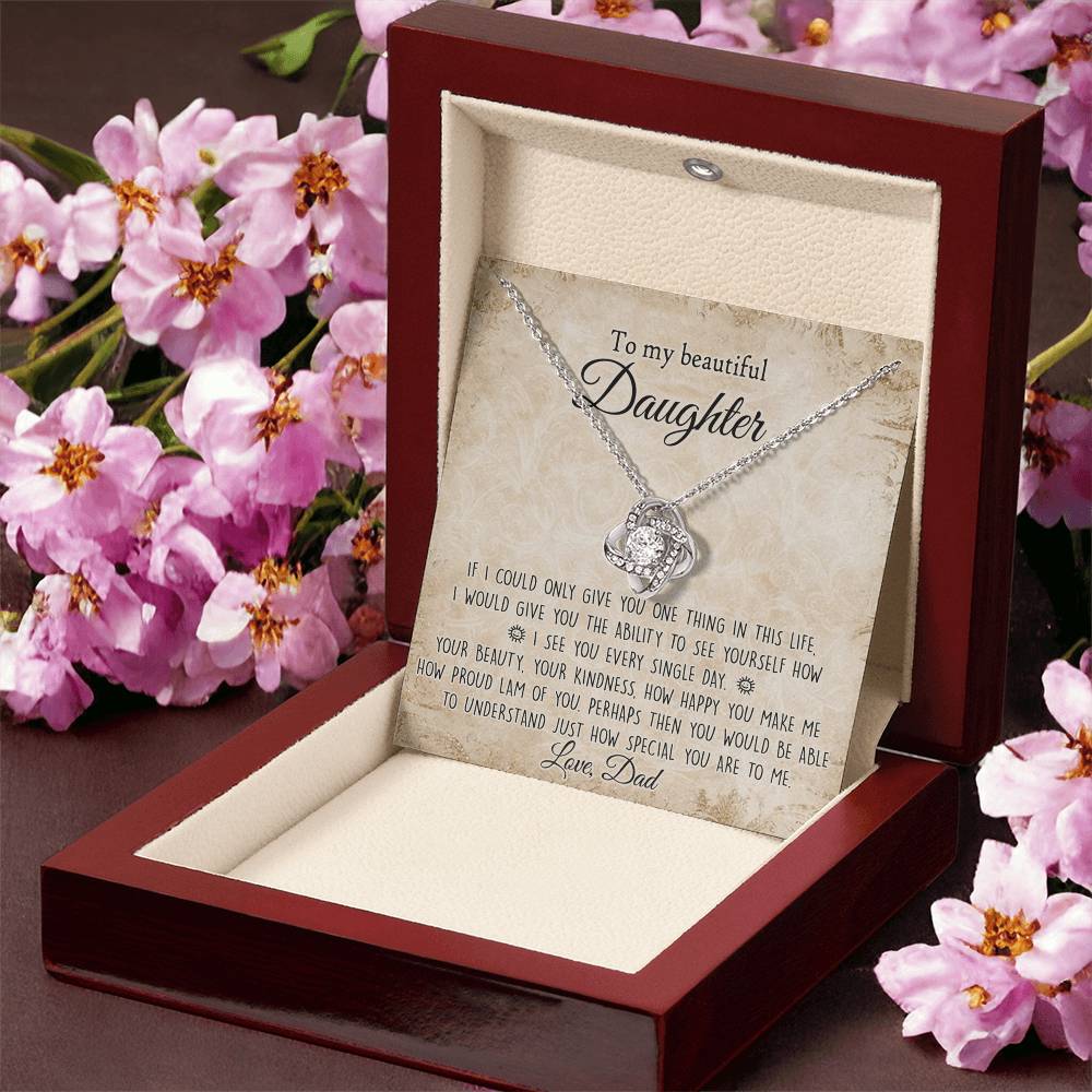 To My Daughter Gift Necklace From Dad, Pendant Gift for Daughter from Dad Father to Daughter Necklace for Daughter,  To My Beautiful Daughter Necklace Gift On Birthday Gift Graduation Christmas