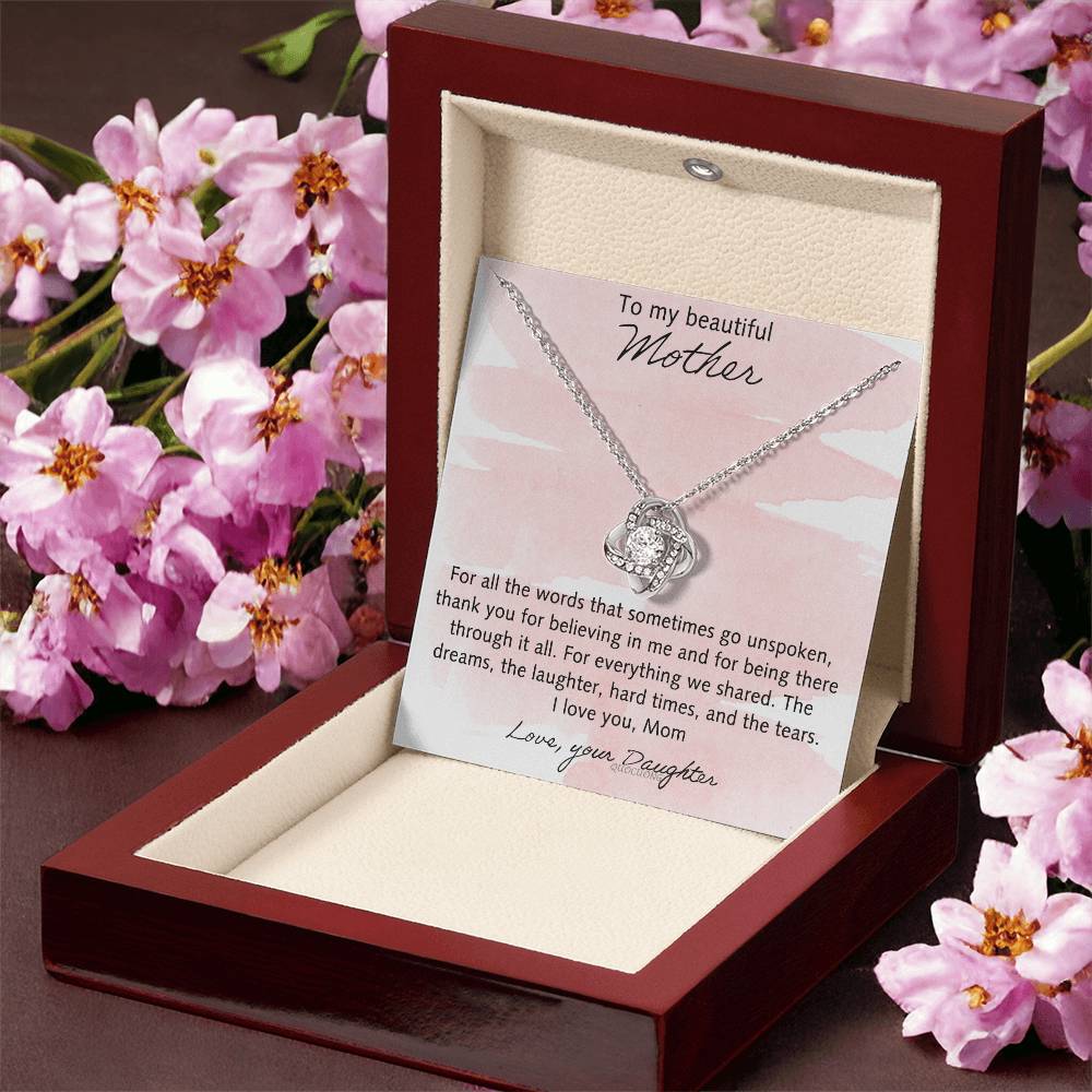 To My Beautiful Mother Necklace From Daughter, Happy Mother's Day Necklace Gift For Mother, Necklace Gift For Mother On Mothers Day, Anniversary Birthday Gift For Beautiful Mother Gift Necklace