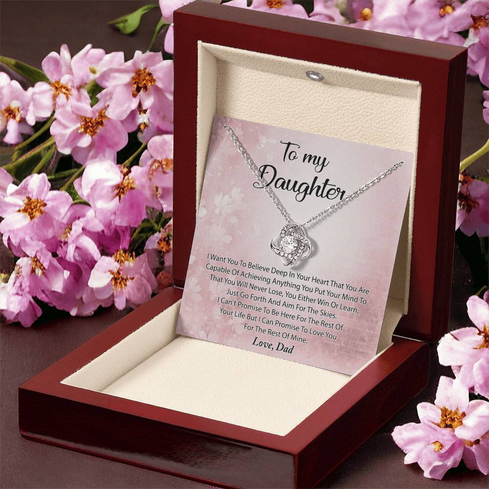 To My Daughter Necklace Gift From Dad, Deep In Your Heart Necklace For Daughter Present Gift On Graduation Birthday Christmas Father And Daughter Jewelry Gift for Girls, Her, Step Daughter Necklace