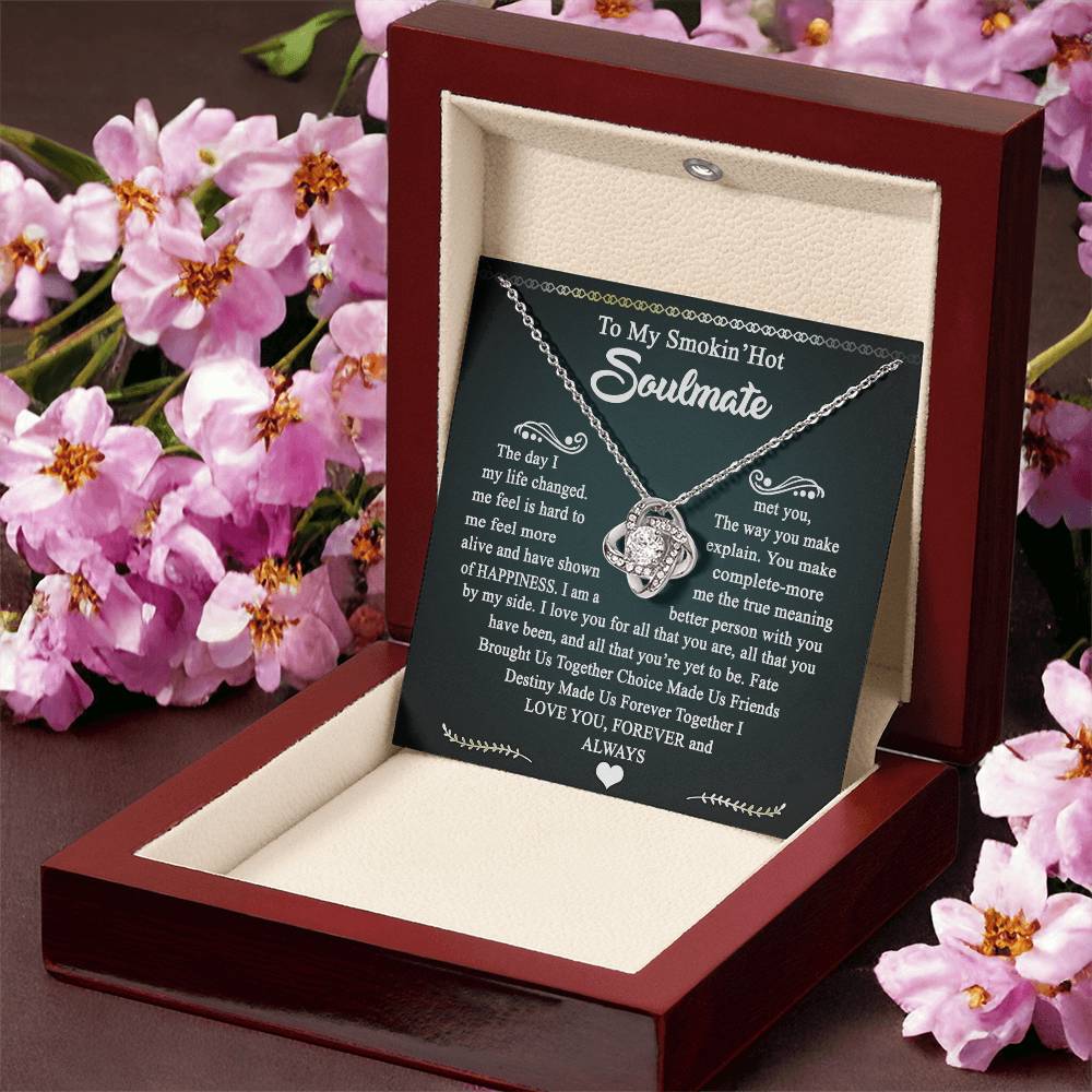 To My Smokin Hot Soulmate Necklace Gift From Husband, Luxury Jewelry For Wife, Girlfriend, Couples Gifts Neckalce, Soulmate Necklace Gift On Christmas Wedding For Her, Jewelry Gift For Women