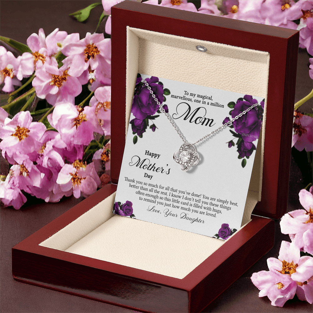 To My Mom Necklace From Daughter, Happy Mother's Day Necklace Gift For Women, Jewelry For Mom, Thank You Necklace Gift For Mom On Mothers Day, Anniversary, Birthday Mother And Daughter Gift Necklace