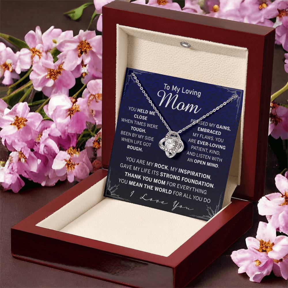 To My Loving Mom Necklace, Mom Love Knot Necklace From Daughter And Mother Necklace, You Held Me Close Necklace Gift For Mom, Loving Mom Gift Necklace, I Love You Necklace Gift For Mom, Jewelry Gift
