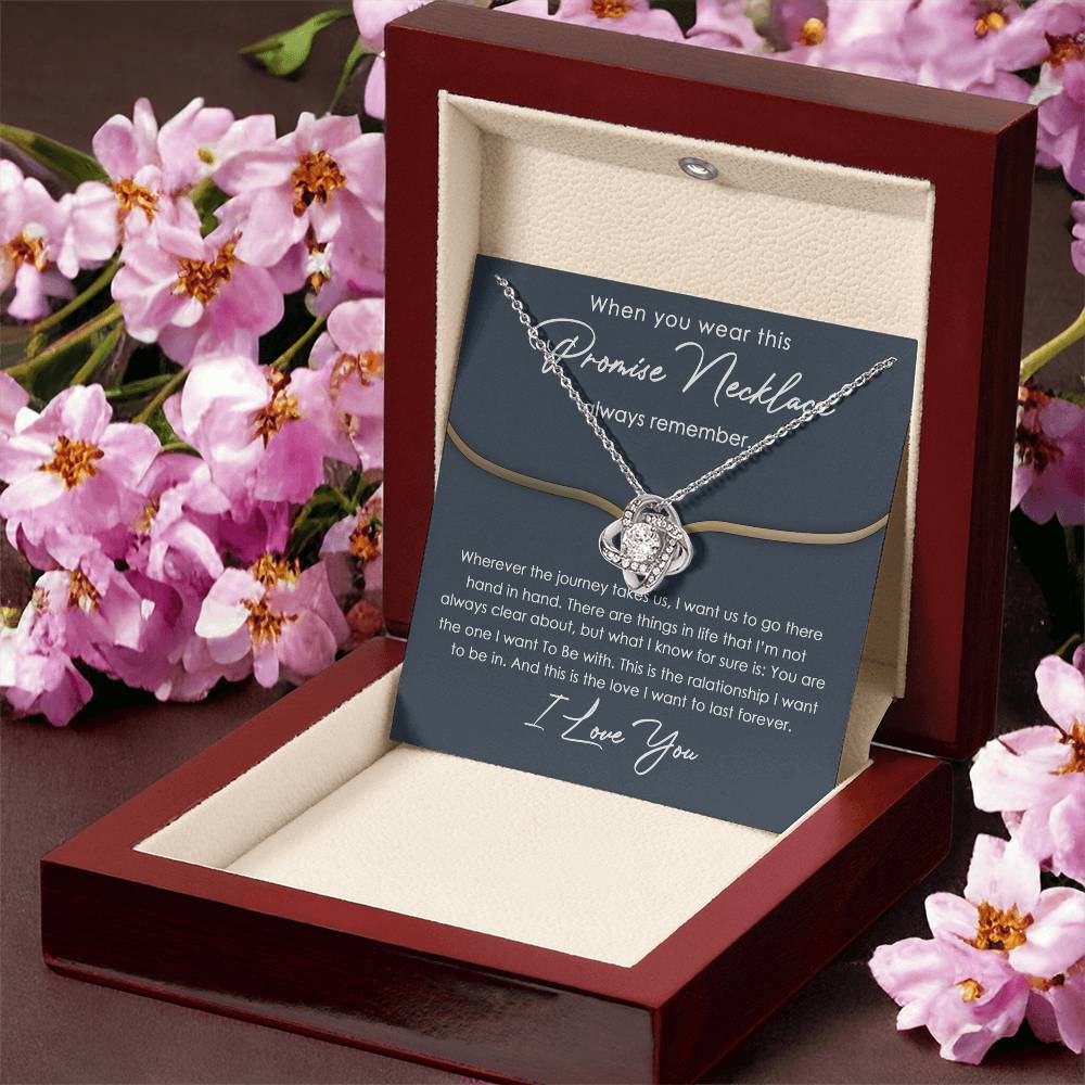 To My Girlfriend Love Knot Necklace With Message Card And Gift Box From Boyfriend, Husband, Girlfriend Gift Necklace - Jewelry Gift For Girls, Love Knot Pendant Gift For Girlfriend, Soulmate