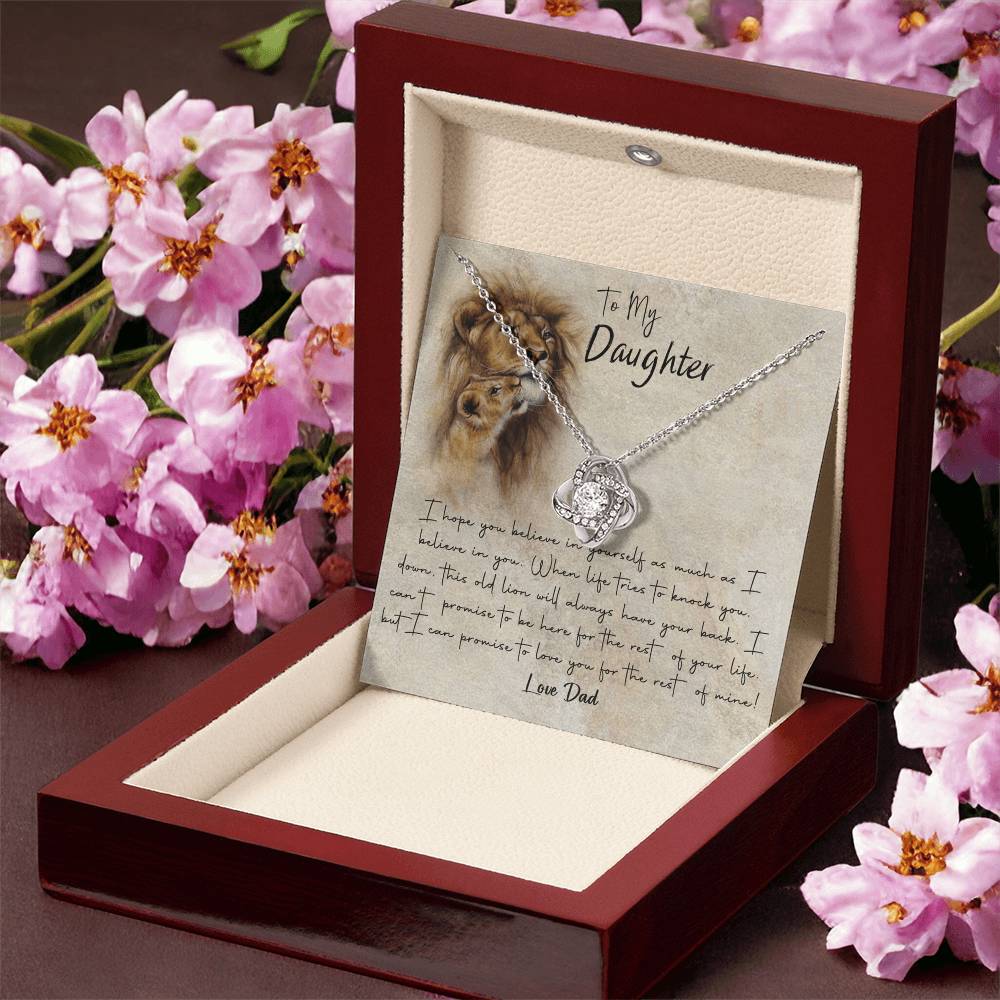 Lion To My Daughter Gift Necklace I Hope You Believe in Yourself Pendant, Dad and Daughter Necklace, Lion Daughter Gift Pendant Necklaces styles Jewelry Gift For Girls, Little Girl Necklace